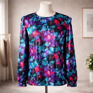 Vintage 1980's Tess Colorful Geometric Women's Top